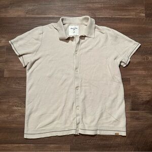 Abercrombie Kids Beige Casual Button Down Shirt Size 17/18